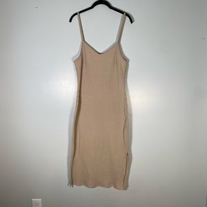 Stretchy Bodycon Tan/Nude Dress Size XL